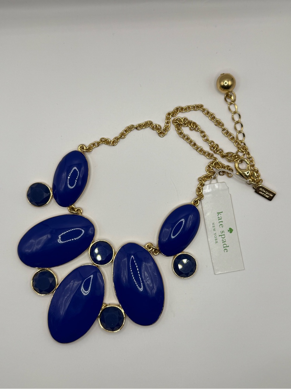 Kate Spade New York Royal Blue and Gold Statement Necklace